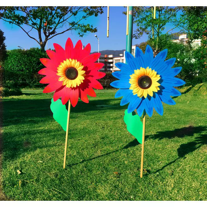 . Открытый сад украшение двора детская ветряная мельница игрушка деревянный столб красочный большой украшение ветряной мельницы Подсолнечник пластиковый ветер