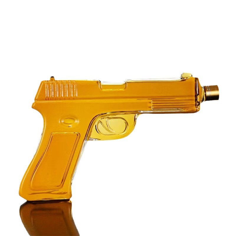 Botella de vino tipo pistola decoración artesanal botella de vino de alto silicio botella de vino pistola