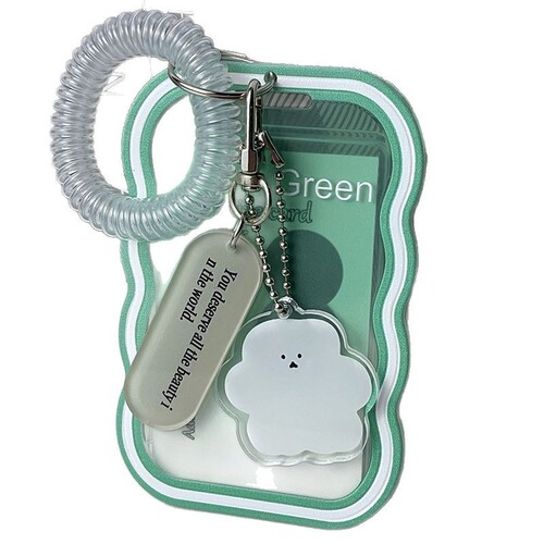 ins transparent student card set meal card school spring wholesale pendant keychain polaroid cross-border 3-inch little red book