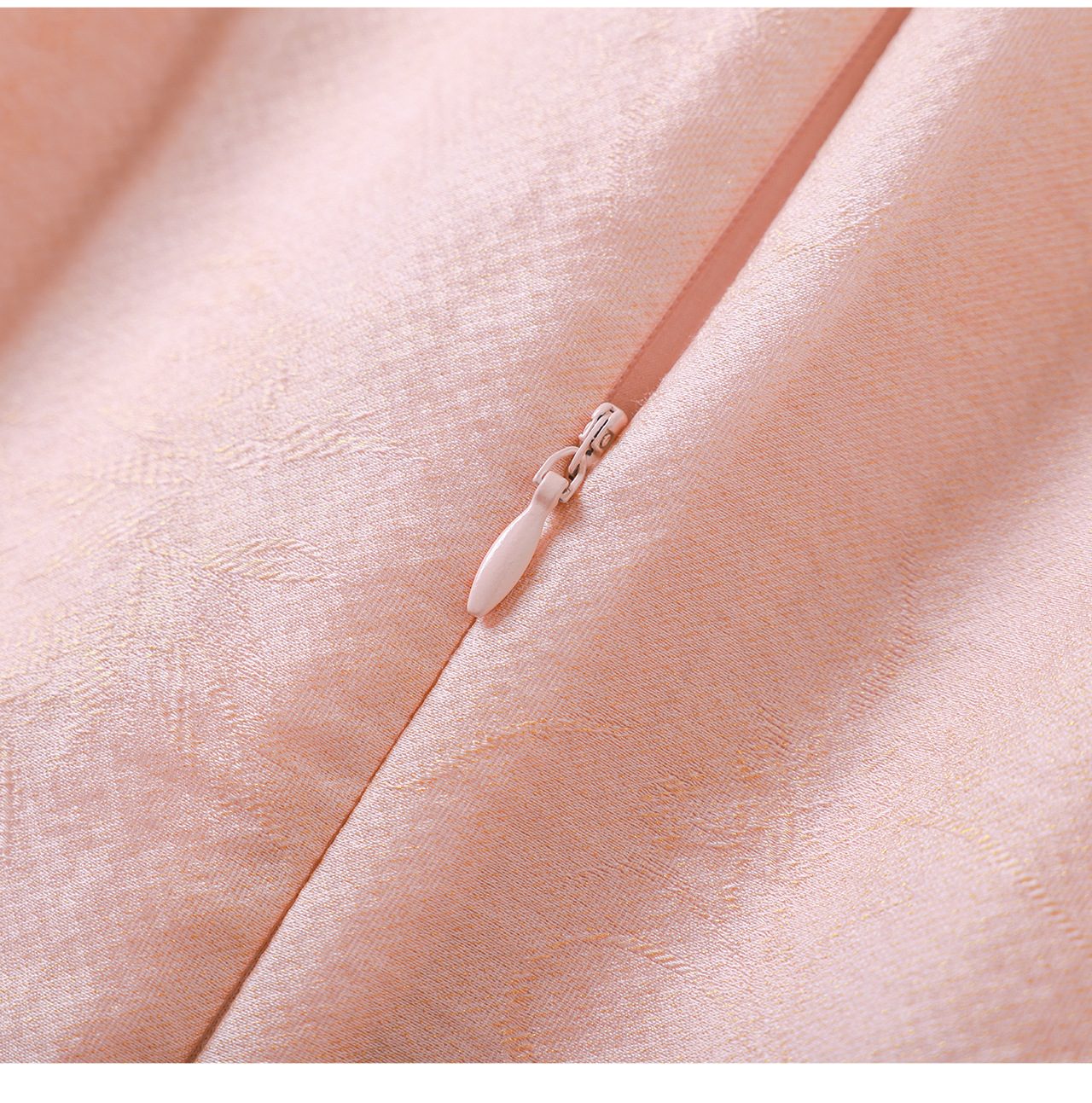 Đầm chữ A cổ V dáng suông midi họa tiết jacquard tối màu — xanh lam chi tiết 26