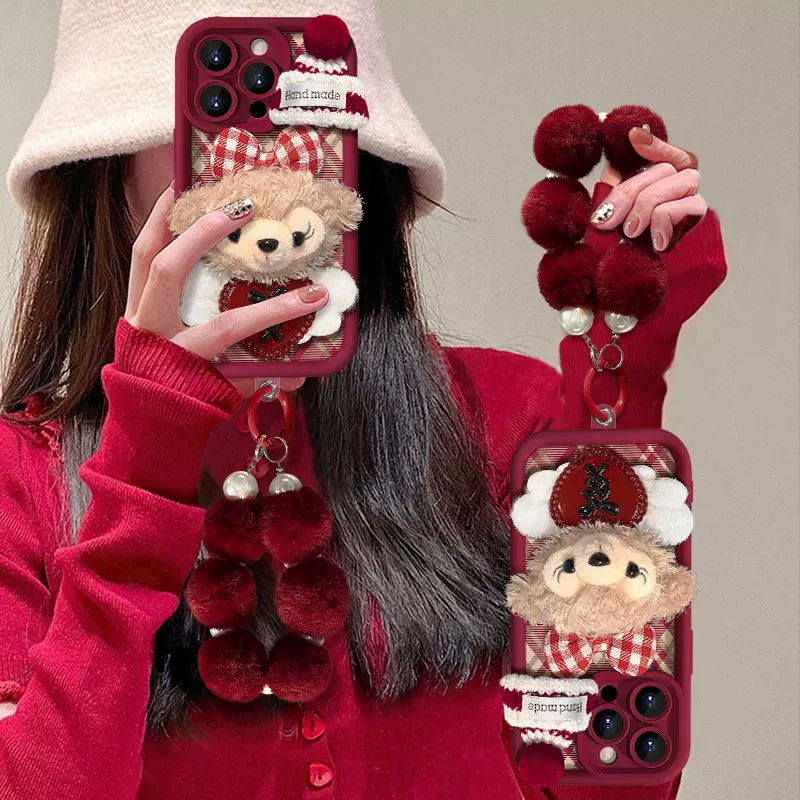 Apple, плюшевая кукла, iPhone16, защитный чехол для iPhone13 Pro, защита от падения