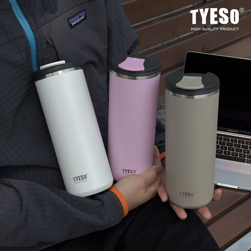 TYESO ライト高級オフィスカートラベルポータブルドリンクカップ大容量 304 ステンレス鋼断熱ウォーターカップ|undefined