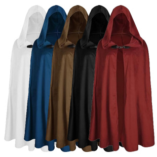 Amazon Export One-Size-Fits-All Medieval Suede Cloak Halloween Larp Velvet Cloak Stage Performance Clothing