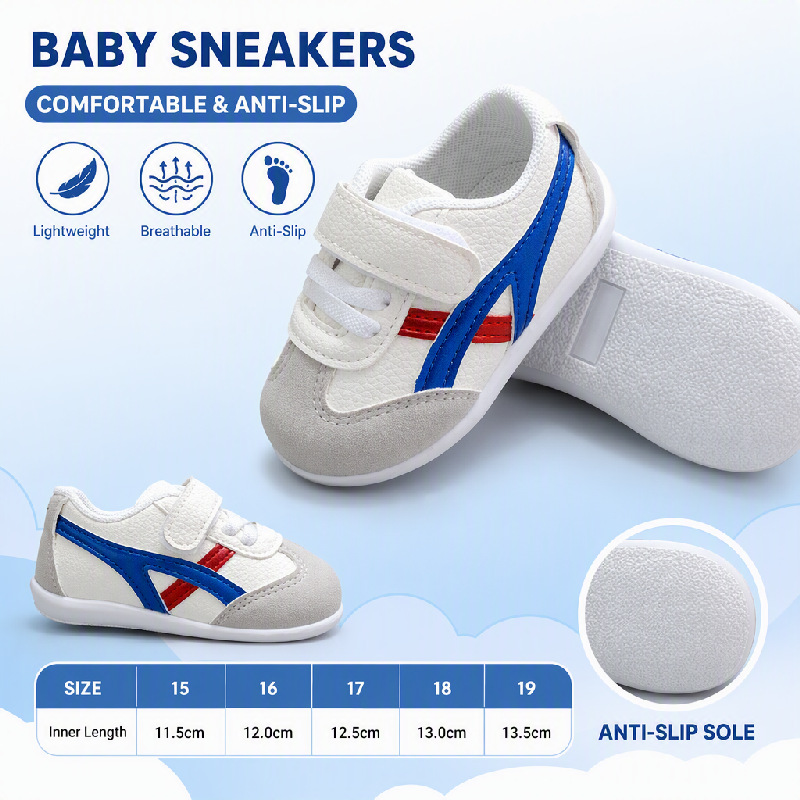 Baby soft bottom toddler shoes autumn and winter men's baby shoes non-slip anti-kick children's casual shoes Velcro girls' shoes wholesale