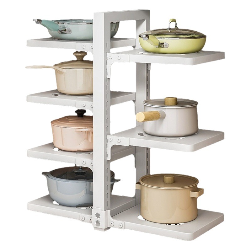 Estante de almacenamiento de cocina estante de almacenamiento de olla Mesa multi-capa hogar multi-funcional fregadero gabinete en capas estante de la olla