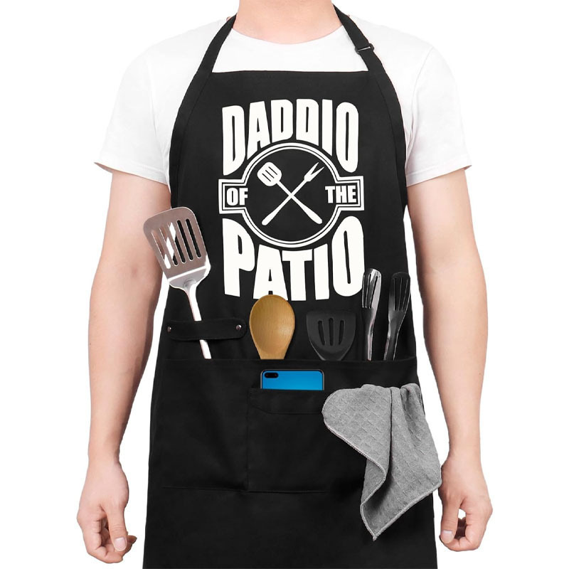 Comercio electrónico transfronterizo venta creativa jefe letras parejas de jardín casero barbacoa delantal anticontaminación para enviar buenos regalos a amigos