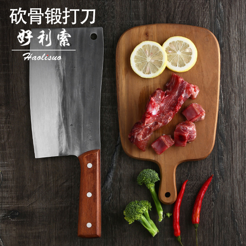 Cuchillo de cocina cuchillo de cocina forjado a mano cuchillo de cocina cuchillo de corte de hueso cuchillo de cocina de madera sólida antideslizante cuchillo de cocina