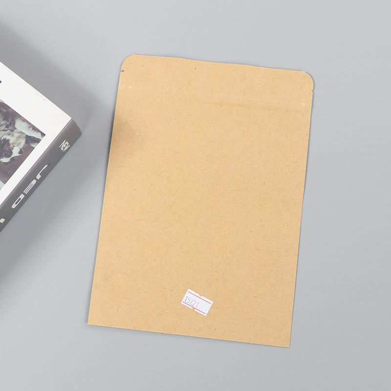 Spot bolsa de papel kraft con ventana transparente bolsa de embalaje de alimentos autosellada autoportante bolsa de té sellada de ocho lados fácil de rasgar