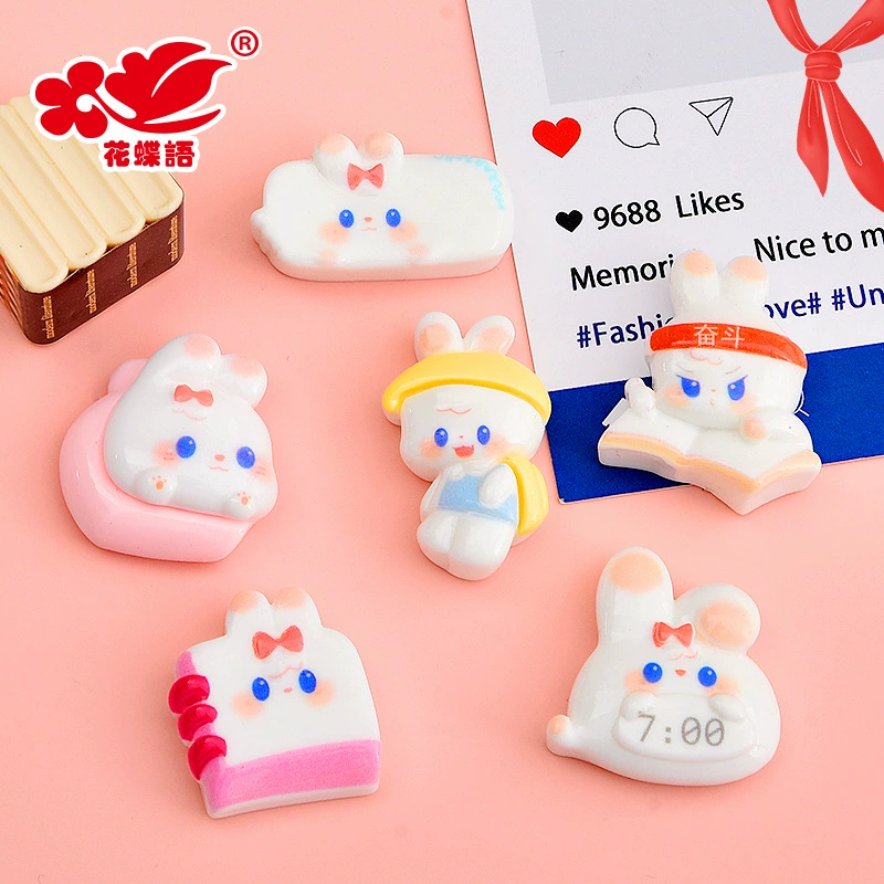 Creative cute rabbit with accessories, cream phone case, decorative accessory, DIY