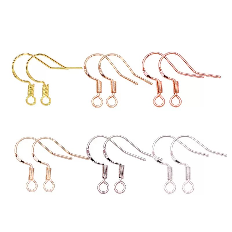 刻925银耳钩耳环耳钩配件耳坠diy手工耳环耳饰半成品饰品配件批发