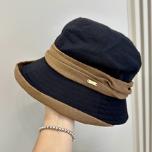 卷边赫本风时装帽双色拼接时尚百搭优雅女帽秋冬遮阳显脸小渔夫帽