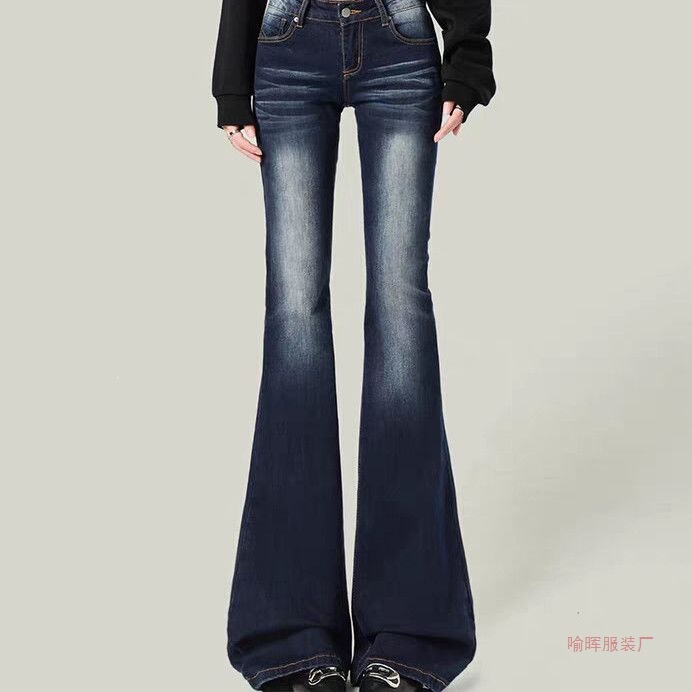 American-Style Low-Waist Hot Girl Micro-Flare Jeans for Women, 2026 Spring New Slim-Fit, Height-Enhancing, Slimming, Floor-Length Pants American-Style Low-Waist Hot Girl Micro-Flare Jeans for Women, 2026 Spring New Slim-Fit, Height-Enhancing, Slimming, Floor-Length Pants