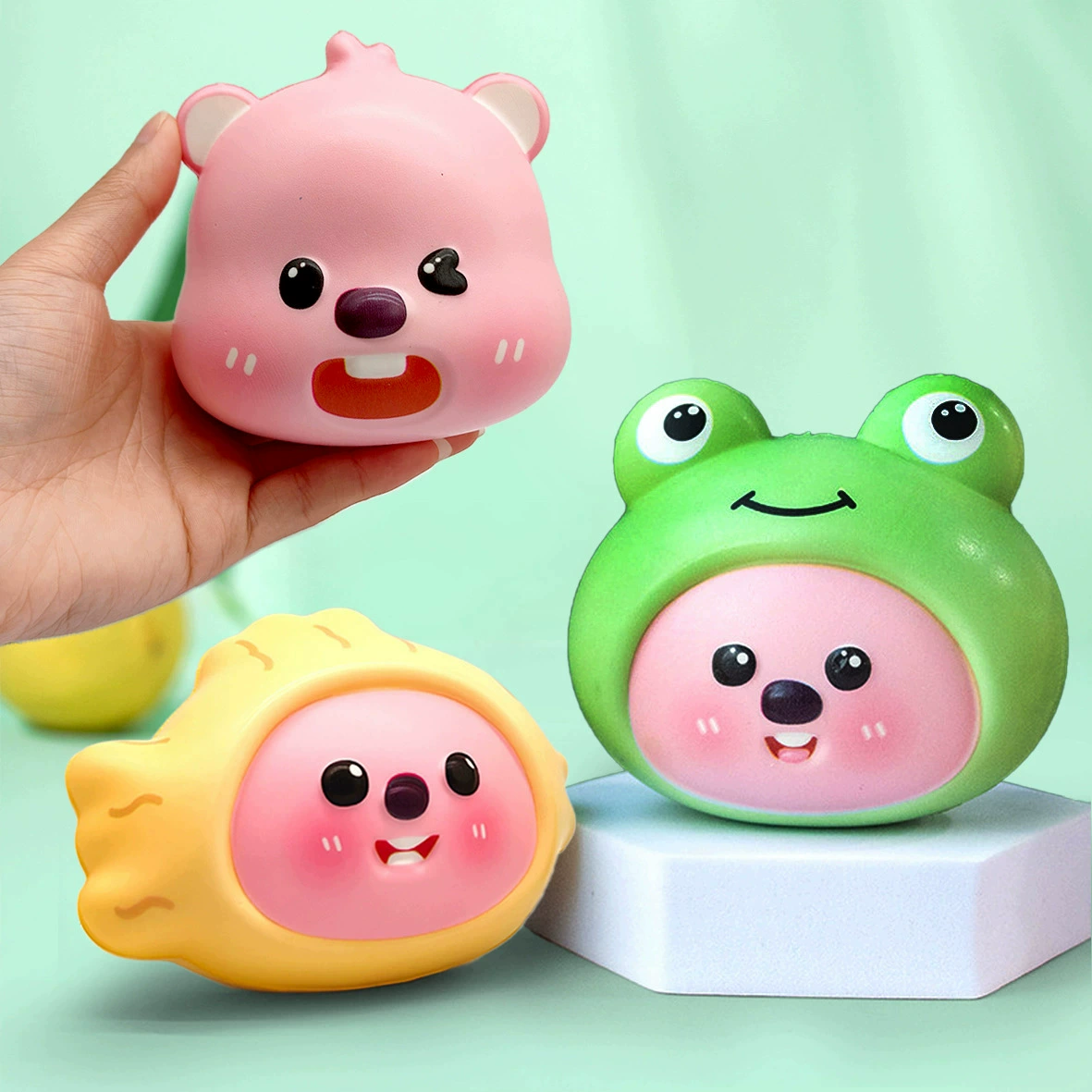 Слайм, игрушка, кукла, енот, антистресс
