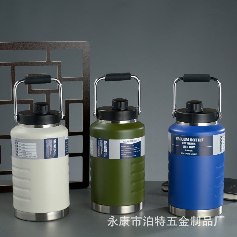 304 Stainless Steel Thermos Cup with Large Capacity Handle and Ton Bucket Outdoor Portable Fitness Water Kettle Ice Bucket