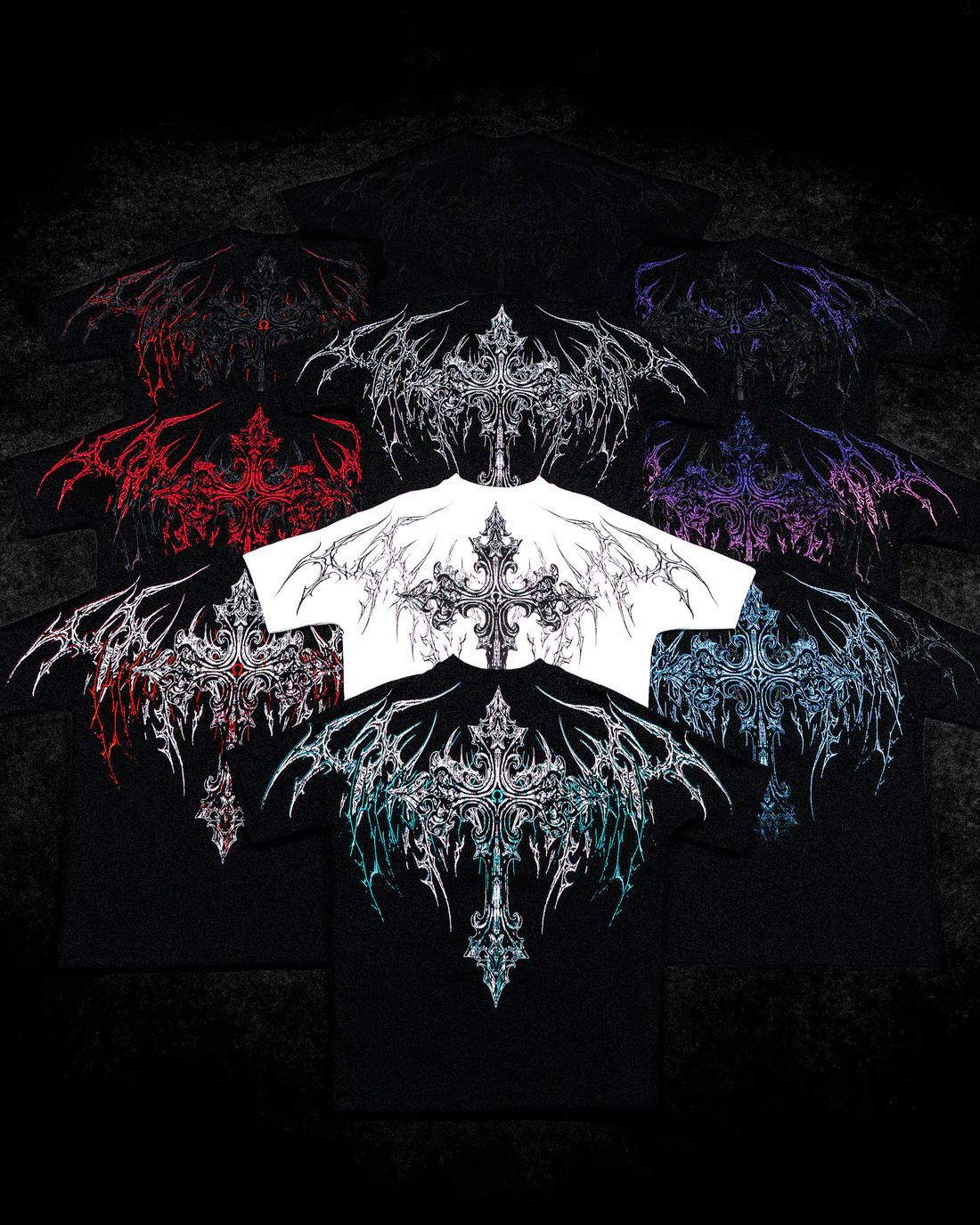 Breathedivinity Men's Oversized T-Shirt Dark Style American Trendy Brand Sports Casual Cotton Printed Short Sleeve 008_viptrois.com