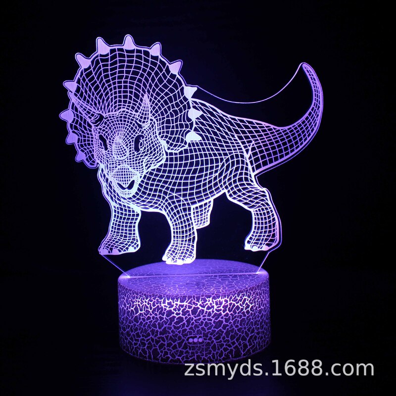 恐竜シリーズカラフルな 3D ナイトライト LED タッチリモコンクリエイティブクリスマスギフト 3D テーブルランプスマート|undefined