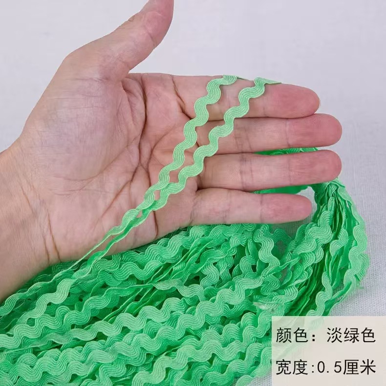 Cinta de polipropileno con diseño de ondas en forma de S, en stock, para accesorios de ropa hechos a mano, cinta marinera, encaje decorativo para cortinas de sofá.