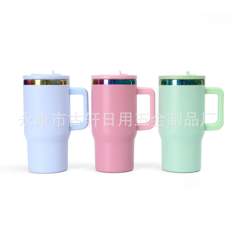 新款20oz手柄汽车杯304双层不锈钢真空保温杯便携车载保冷冰霸杯|undefined