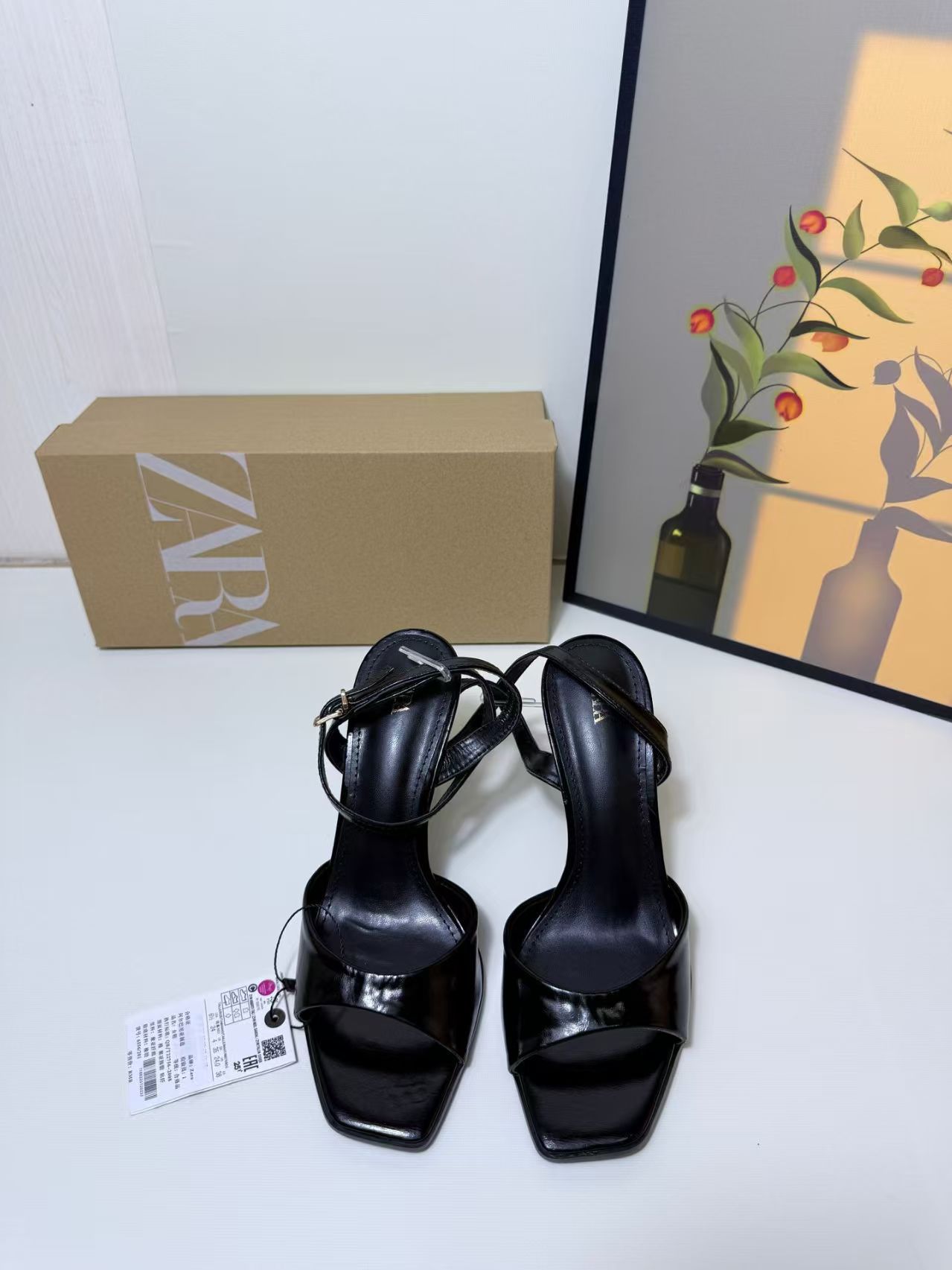 Black patent leather