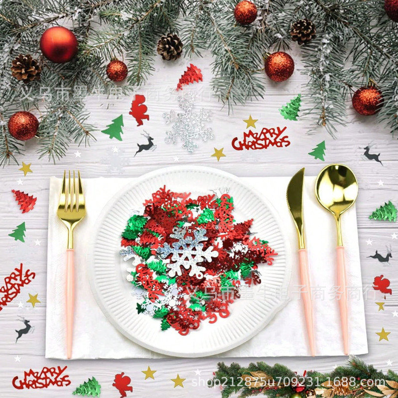 クリスマス色紙屑、クリスマステーブルフラッシュ色紙屑混合紙屑、クリスマスパーティー用|undefined
