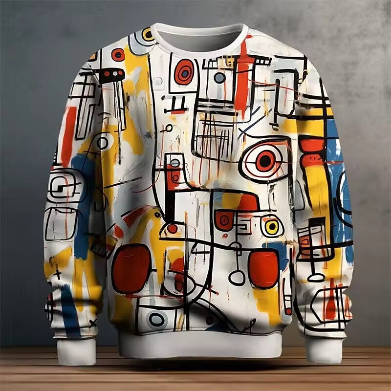 Men's Graphic sweatshirts for men Graffiti Pullover Long Sleeve sweatshirts Crew Neck fashion Daily Casual Men's Graphic sweatshirts for men Graffiti Pullover Long Sleeve sweatshirts Crew Neck fashion Daily Casual