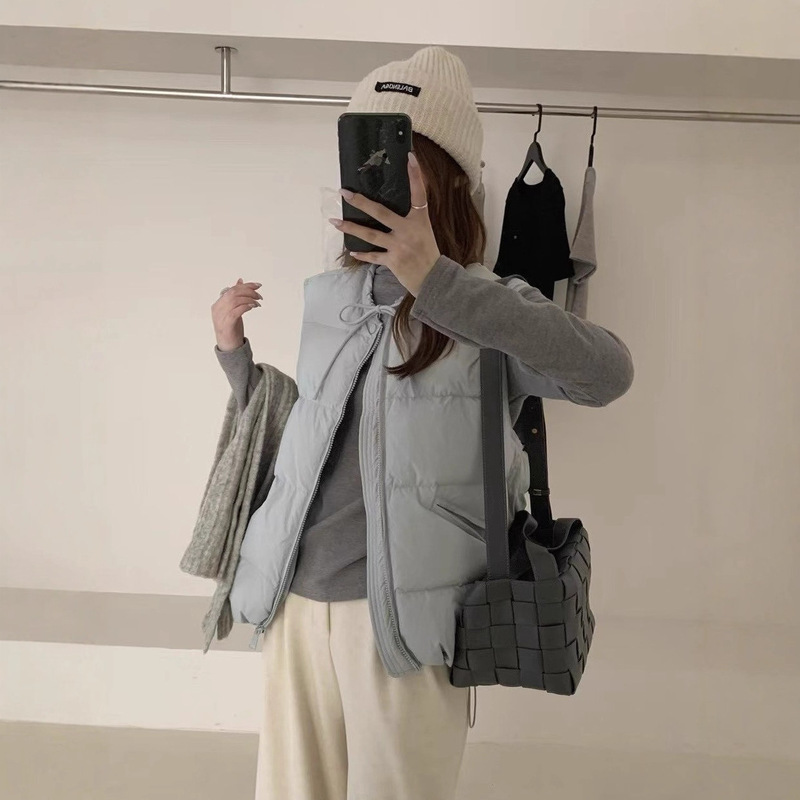 韩系羽绒马甲女2025年秋冬时尚甜美小个子白鸭绒保暖背心显瘦外套|undefined