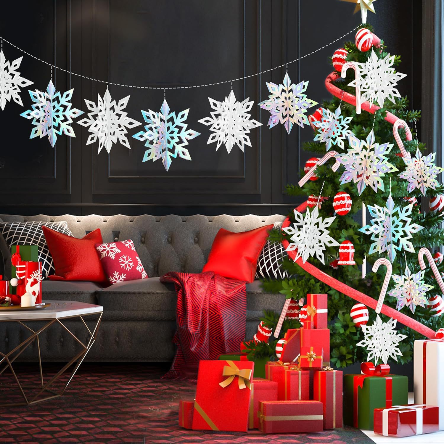 Christmas Snowflake Hanging Flag 7