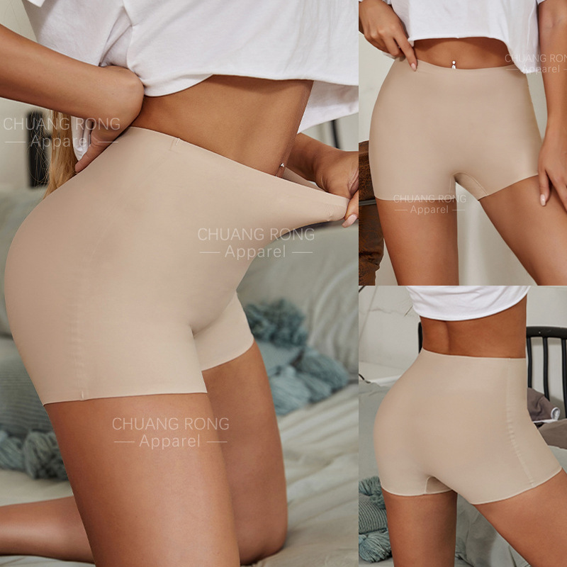 Shorts de Seguridad Estilo Europeo y Americano, Braguitas Tipo Boxer de una Pieza para Mujer, Antiexposición, Ajuste Delgado, Cintura Media, Seda Helada, Ropa Interior de Seguridad sin Costuras para Mujer.