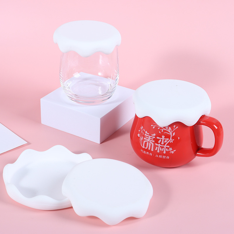 Thickened Snow Silicone Cup Lid Cute Girl Student Open Cup Cup Lid Cup Cover No Odor High Temperature Resistant