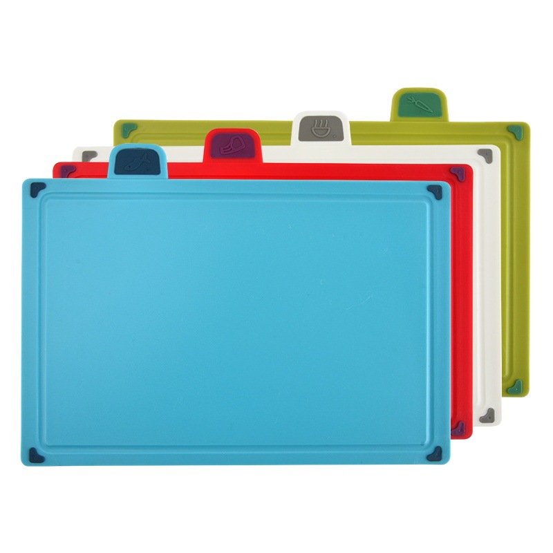 Juego de tablas de cortar de PP para cocina, juego de cuatro piezas de tablas de cortar de calidad alimentaria, tabla de cortar de plástico para comida de bebé, tabla de cortar