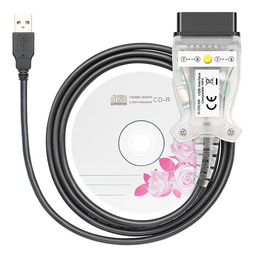 INPA K+DCAN для BMW E-класса с чипом FT232RL 9241, 8-контактный кнопочный переключатель