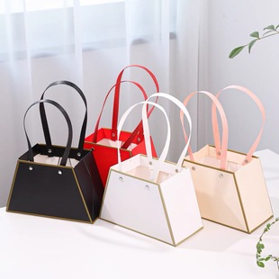 Goddess-Style Flower Arrangement Gift Box, Portable Trapezoidal Flower Box, Gift Bag, Flower Shop Packaging Materials, Folding Paper Box