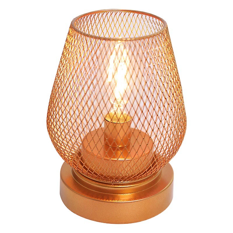 Кованое железо роза золото шелкография лампа Светодиодная настольная лампа Гостиная Кабинет макет ночник простое уютное освещение спальни