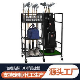 跨境高尔夫球包架球杆球袋收纳架置物架可移动球杆推车架置物支架