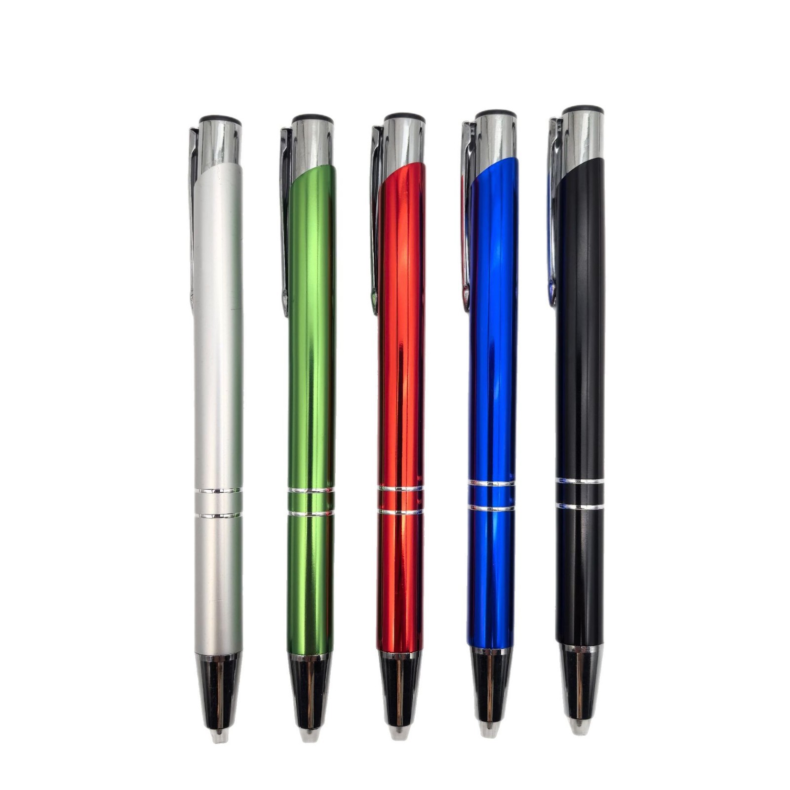 Presione la punta de la pluma luminosa barra de aluminio pluma metálica lámpara LED pluma de regalo de metal logotipo láser personalizado pluma metálica