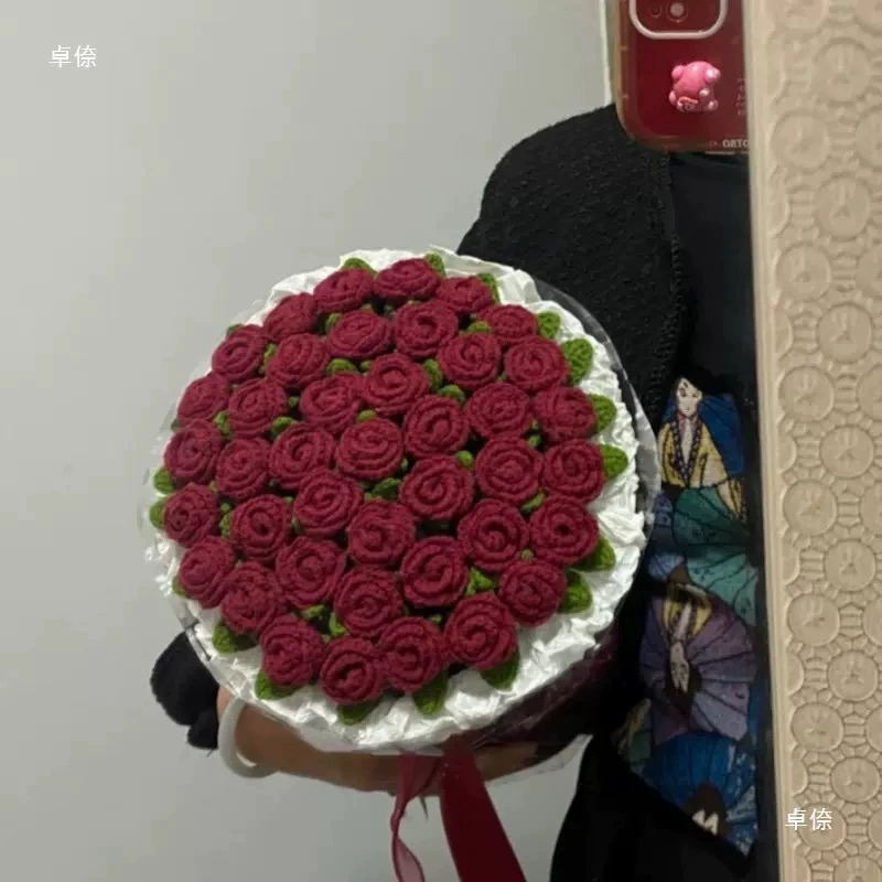 УТКВ набор из тканой стеганой простыни — комплект handmade букета пледа, 80 см, пряжа молочно-карамельного цвета