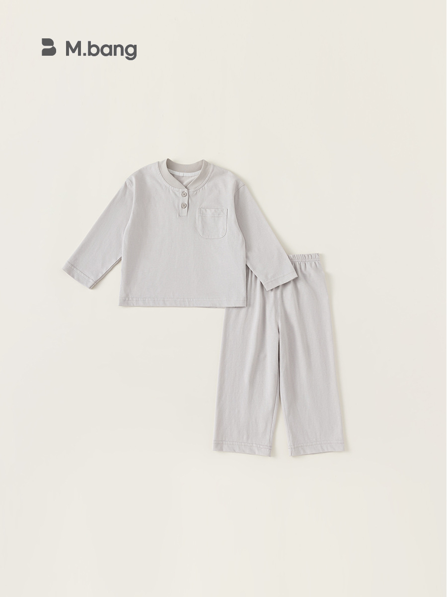 Ropa para niños Yubao Ropa para el hogar para niños y niñas de dos piezas Primavera y otoño Ropa para niños simple Pijamas para bebés de dos piezas CT84058