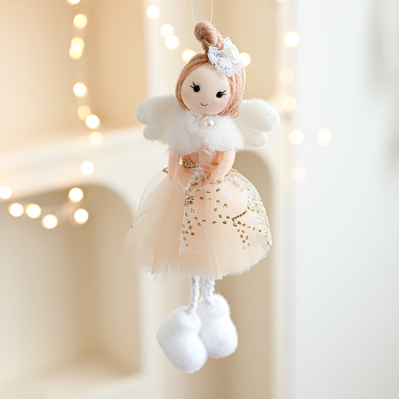 Nueva Navidad de peluche Angel Girl Colgante árbol de Navidad Colgante muñeca creativa Decoración muñeca Colgante