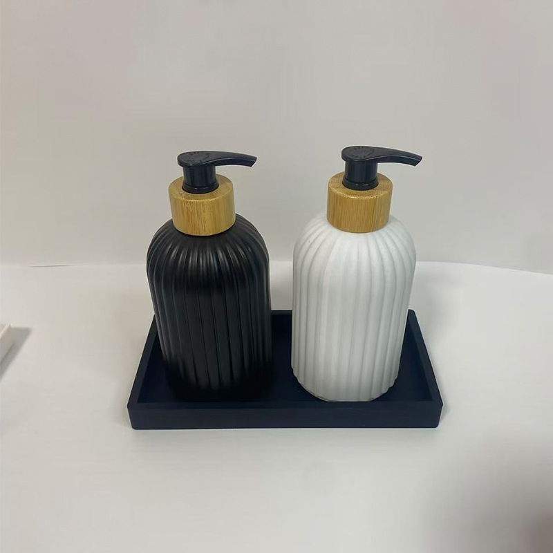 Dispensador de jabón líquido de vidrio negro mate, frasco recargable para baño o cocina