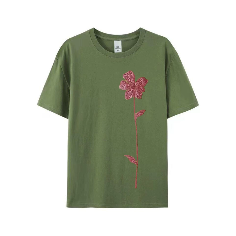 Мужские летние топы больших размеров, модный бренд 2025 года, универсальный цветочный принт, короткий рукав, элегантный стиль