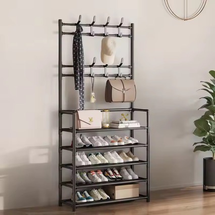 Simple Floor-Standing Storage Rack for Clothes, Shoes, and Hats from the Source Factory, Multi-Layer Shoe Rack for Home Use at the Entrance of the Living Room, Multi-Layer Storage