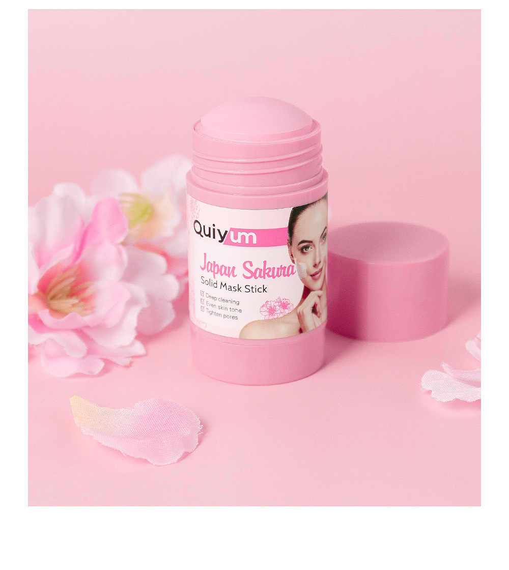 QUIYUM Japanese Cherry Blossom Solid Mask Stick 40g Hydrating, Moisturizing and brightening skin tone Cross-border manufacturer wholesale in stock undefined