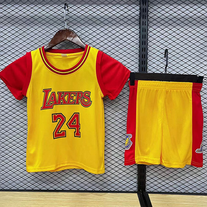 노란 빨간 소매 24 짧은 소매