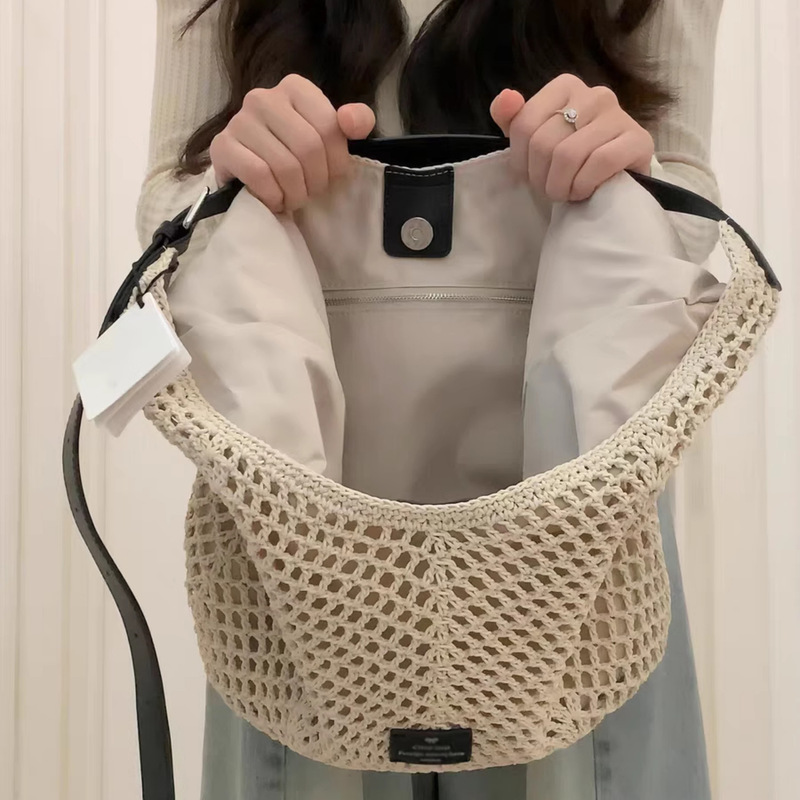 编织包包女2025新款夏天手提单肩包海边沙滩斜挎包通勤草编托特包|undefined