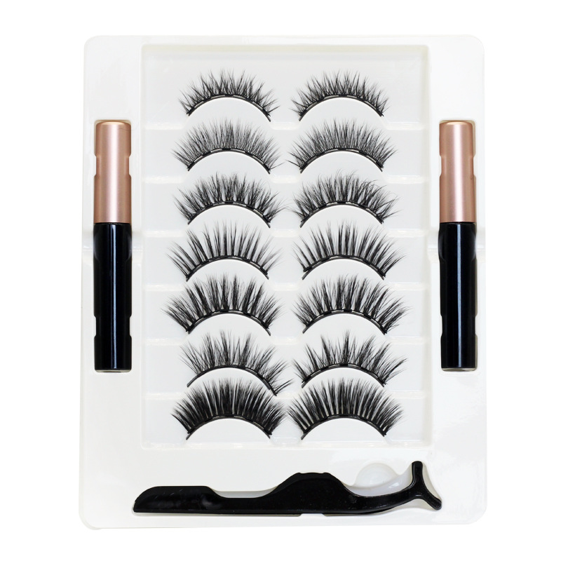 Cross-Border 5 imán pestañas postizas delineador de ojos magnético Caja 7 pares de pestañas magnéticas