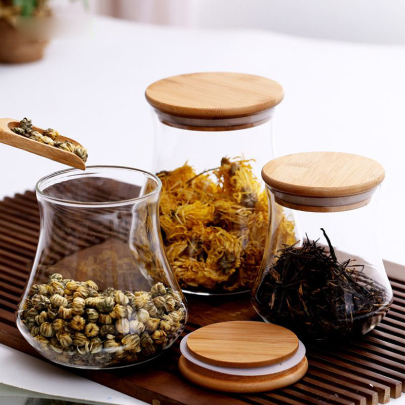 Borosilicato sellado tarro de almacenamiento de alimentos tarro hogar tarro de vidrio tarro de té transparente caramelo snack tarro suministros de cocina