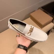 欧洲站夏季豆豆鞋男潮鞋真皮透气一脚蹬懒人商务百搭休闲驾车皮鞋