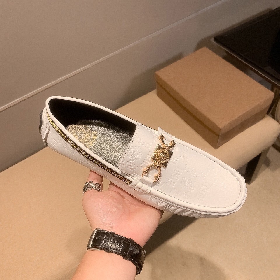 欧洲站夏季豆豆鞋男潮鞋真皮透气一脚蹬懒人商务百搭休闲驾车皮鞋