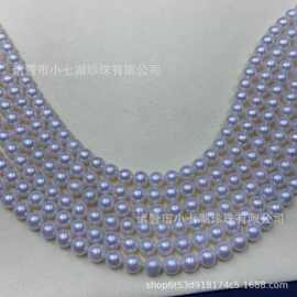 天然淡水珍珠爱迪生ji光满串8-9mm黄金尺寸正圆ji细微瑕珍珠项链