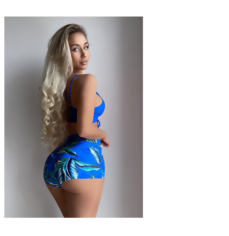 Stretchy Elasticity 2 Piece Set Quantity Swimming Pool Occasion Women's Leaves Solid Color 2 Piece Set Tankinis